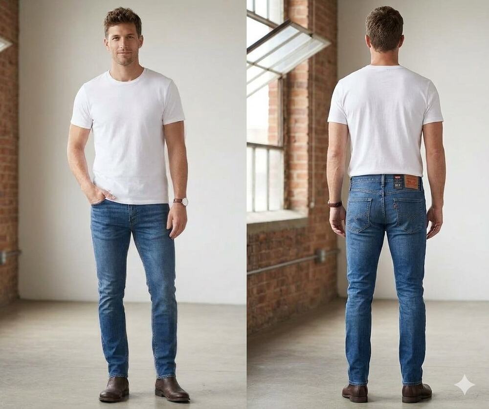Levi's 512 Jeans Medium Dark Wash blue Men's Size 32 x 34 Slim Taper Jeans